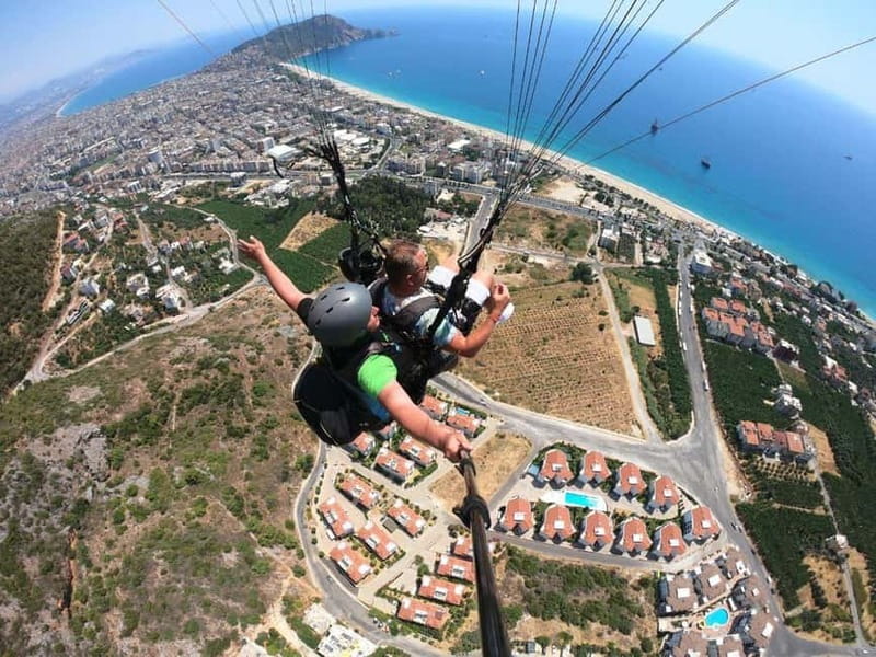 Alanya: Tandem Paragliding SkyDiving With Pick-up & Drop-off - The launch, flight, and views