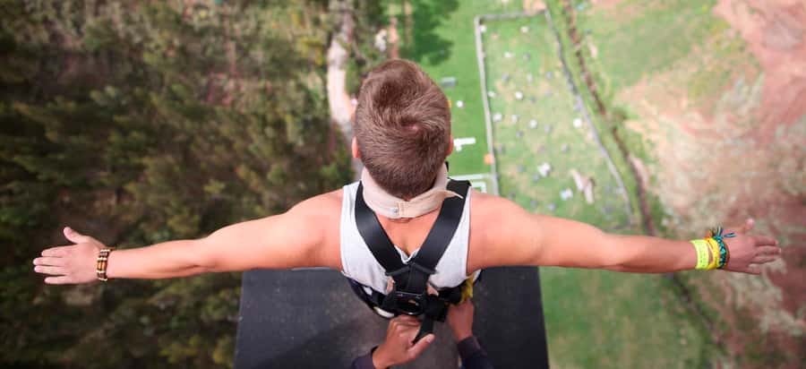 Cusco: Bungee Jump and Slingshot Combo Adventure - The slingshot launches you 120 meters upward