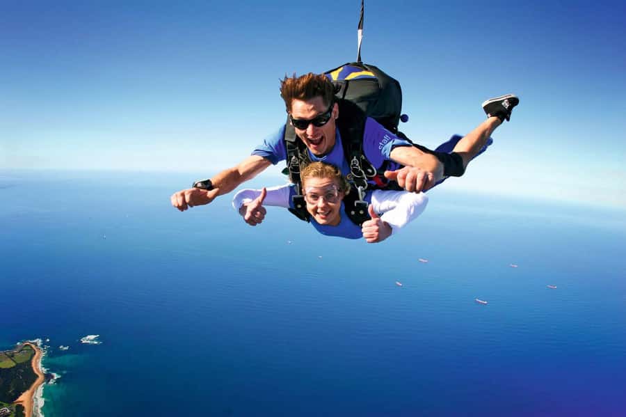 From Sydney: Tandem Skydive Experience over Beach - The aircraft climb and the moment at the door
