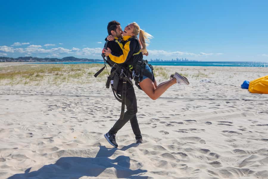 Gold Coast: Tandem Skydiving Experience - The beach landing and walk back