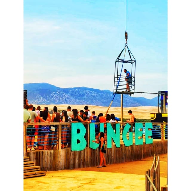 Novalja: Zrce Beach Tandem Bungee Jumping Experience - A 55-meter view of Zrce Beach