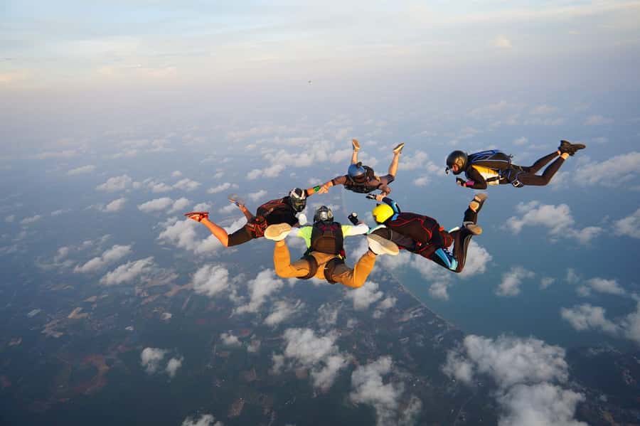 Pattaya: Dropzone Tandem Skydive Experience with Ocean Views - The parachute ride over the coast