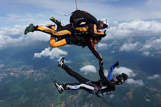 Tandem Skydiving Adventure in Prague - Under the parachute and back to earth