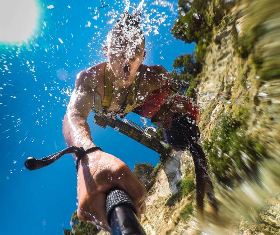 Taupō: AJ Hackett Taupō Bungy - NZ's Highest Water Touch! - Check-in, harness, and the walk to the platform