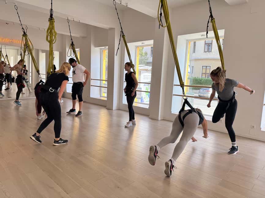 Vienna's Most Fun Workout: Bungee Fitness Training - Strapping into the bungee harness